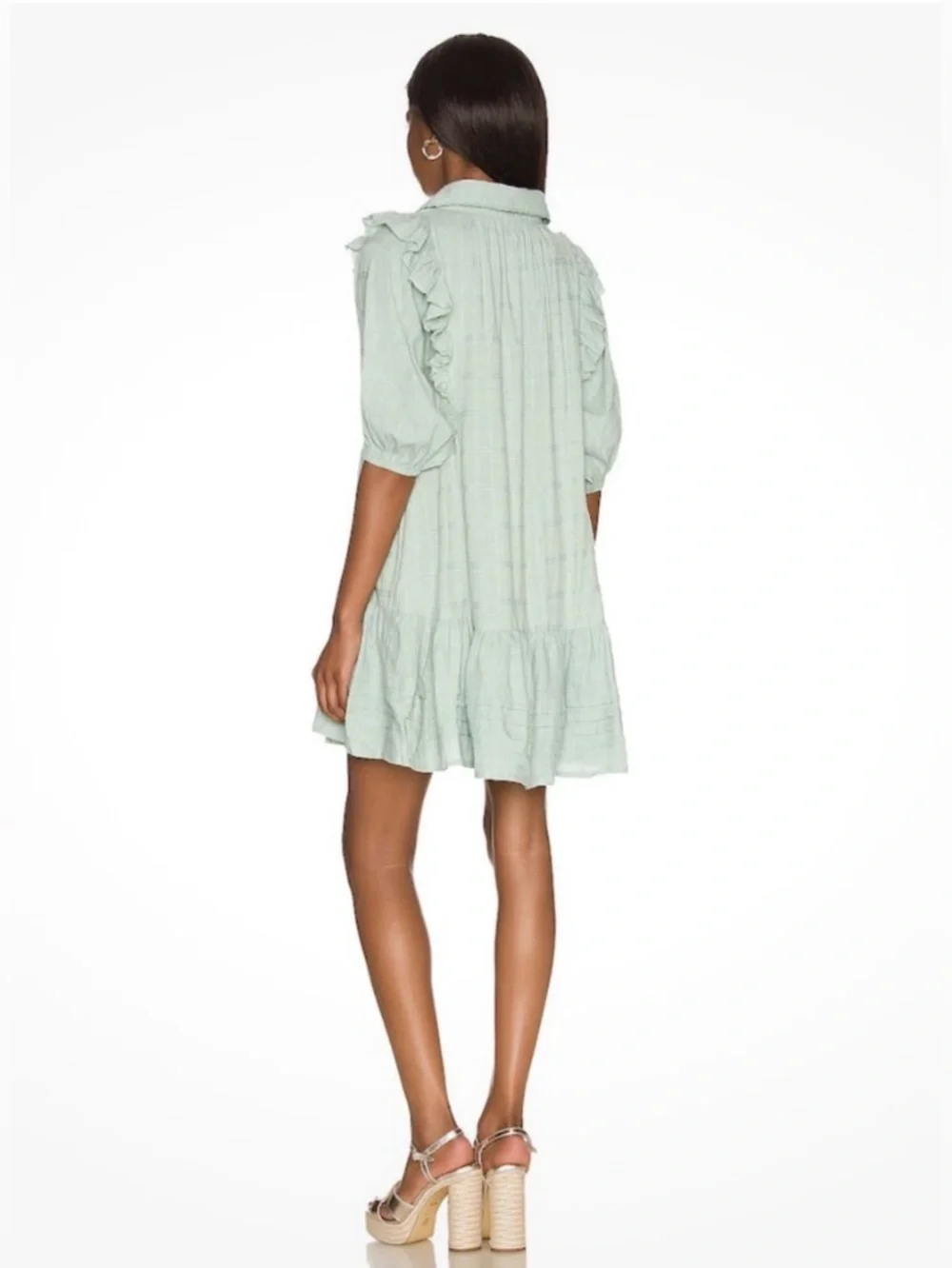 Free People Elora Mini Dress Mermaids Tail Mint Green Boho Size M